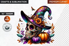 Sugar Skull clipart, Day of the Dead Clipart, halloween Product Image 1