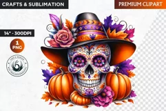 Sugar Skull clipart, Day of the Dead Clipart, halloween Product Image 1