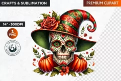 Sugar Skull clipart, Day of the Dead Clipart, halloween Product Image 1