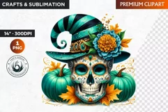 Sugar Skull clipart, Day of the Dead Clipart, halloween Product Image 1