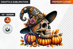 Sugar Skull clipart, Day of the Dead Clipart, halloween Product Image 1