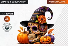 Sugar Skull clipart, Day of the Dead Clipart, halloween Product Image 1
