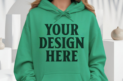 Irish Green Gildan 18500 Hoodie Mockup, Unisex Sweatshirt Mo Product Image 1