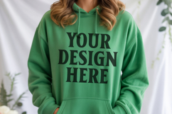 Irish Green Gildan 18500 Hoodie Sweatshirt Mockup, Unisex Product Image 1