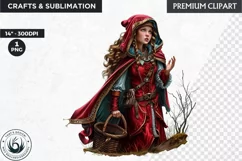 Little Red Riding Hood Clipart, Fairytale clipart, Grimm Product Image 1