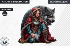 Little Red Riding Hood Clipart, Fairytale clipart, Grimm Product Image 1