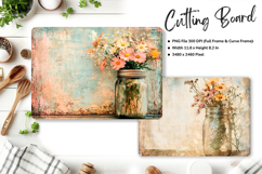 Mason Jars Flower Cutting Board Kitchen Chopping Board_34 Product Image 1