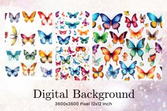 Butterfly Seamless Pattern Background Digital Paper Wrap_34 Product Image 1