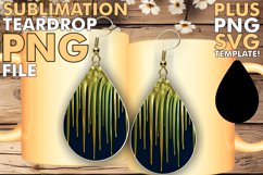 Chromatic Teardrop Earrings: 3D Sublimation Art Product Image 1