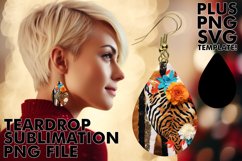 Leopard Print Teardrop Earrings Sublimation Product Image 1
