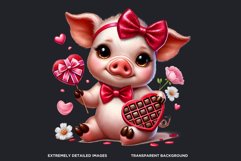 Valentine&#039;s day Animals Clipart set, Valentines day PNG,Love Product Image 3