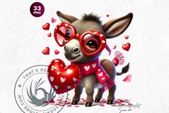 Valentine&#039;s day Animals Clipart set, Valentines day PNG,Love Product Image 5