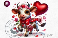 Valentine&#039;s day Animals Clipart set, Valentines day PNG,Love Product Image 7