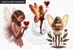 Valentine&#039;s day Fairy Clipart set, Valentines day PNG,Love Product Image 3
