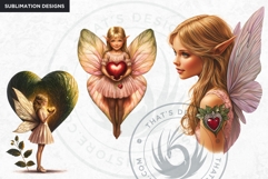 Valentine&#039;s day Fairy Clipart set, Valentines day PNG,Love Product Image 5