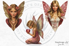 Valentine&#039;s day Fairy Clipart set, Valentines day PNG,Love Product Image 6
