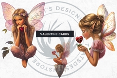Valentine&#039;s day Fairy Clipart set, Valentines day PNG,Love Product Image 8