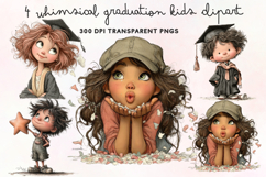 Whimsical Graduation Kids Clipart PNG Product Image 1
