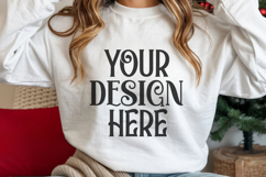 Christmas Gildan 18000 White Crewneck Sweatshirt Mockup Product Image 1
