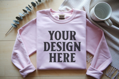 Light Pink Gildan 18000 Folded Flat Lay Mockups Product Image 1