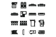 Cartridge toner icons set, simple style Product Image 1