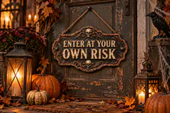 Vintage Halloween Vintage PNG Clipart Signs 5 Product Image 3