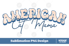 American Cat Mama Papa 4th of July USA Paw DTF PNG Bundle Product Image 2