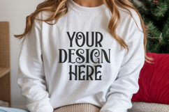 Christmas Gildan 18000 White Crewneck Sweatshirt Mockup Product Image 1