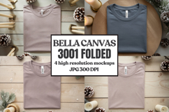 Christmas Bella Canvas 3001 Folded Tshirt Mockup Product Image 1