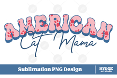 American Cat Mama Papa 4th of July USA Paw DTF PNG Bundle Product Image 2