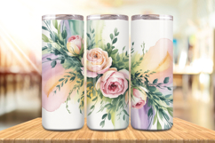 Valentine’s Day Rose &amp; Flowers Tumbler Wrap PNG Big Bundle Product Image 8