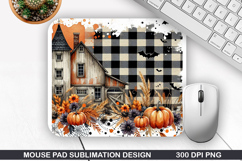 House Mouse Pad Sublimation, Halloween Mouse Pad PNG Design Product Image 1