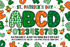 St patrick alphabet png clipart, st patrick letters doodle Product Image 1