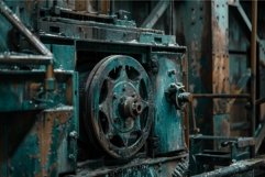 Old machinery covered in dust and grime, left to rust in an Product Image 1
