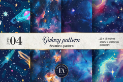 Cosmic Galaxy Digital paper, Galaxy Starry Night pattern Product Image 1