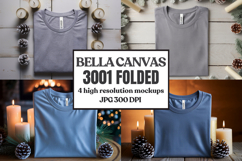 Christmas Bella Canvas 3001 Folded Tshirt Mockup Product Image 1