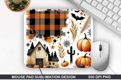 House Mouse Pad Sublimation, Halloween Mouse Pad PNG Design Product Image 1