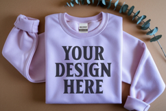 Light Pink Gildan 18000 Folded Flat Lay Mockups Product Image 1