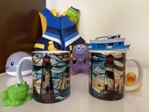 Stained Glass Lighthouse Mug Wrap | Sublimation Coffee Cup Product Image 2