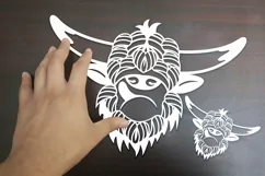 Highland Cow Paper Cut, Laser Cut SVG Product Image 3
