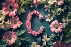 Letter C with Flowers Background Wallpaper Product Image 1