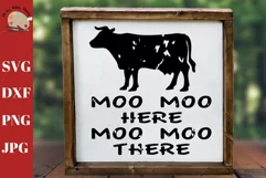 Moo Moo Here Moo Moo There Cow quote, farmhouse saying svg Product Image 1