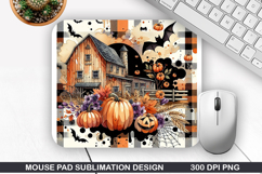 House Mouse Pad Sublimation, Halloween Mouse Pad PNG Design Product Image 1