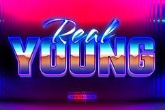 Retro text effect real young futuristic editable 80s classic Product Image 1
