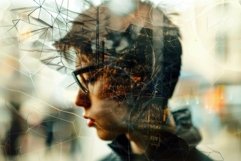 Young man thinking about industrial development and urbaniza Product Image 1