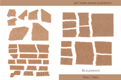 set torn paper note png Product Image 2
