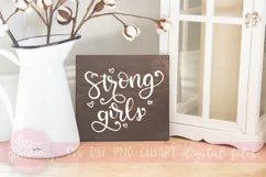 Strong Girls - Hand lettered SVG, DXF, PNG cut files Product Image 2