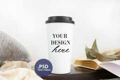 Travel Mug mockup, full wrap, neutral background PSD & JPG Product Image 3