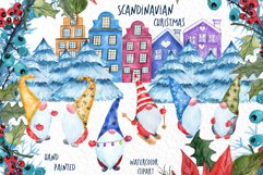 Watercolor Scandinavian Gnome, Christmas clipart Product Image 1