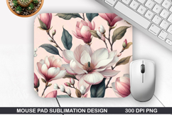 Flowers Mouse Pad Sublimation, Spring Mouse Pad PNG Design Product Image 1
